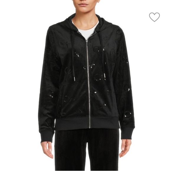 CALVIN KLEIN
Sequin Logo Velvet Hoodie - Picture 1 of 4